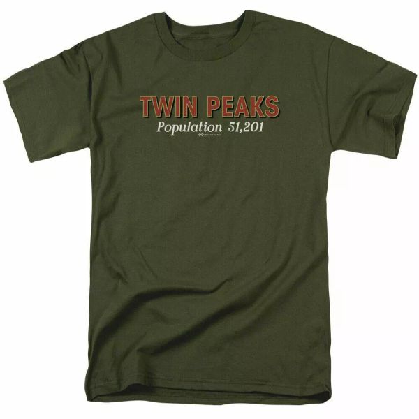 twin peaks population t shirt mens licensed classic tv show military green, White;black
twin peaks population t shirt mens licensed classic tv show military green, White;black