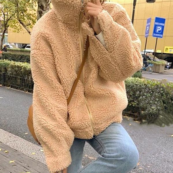 women's jackets women turn-down collar zipper jacket fashion long sleeve female solid coats 2021 autumn ladies fleece outwear, Black;brown
women's jackets women turn-down collar zipper jacket fashion long sleeve female solid coats 2021 autumn ladies fleece outwear, Black;brown