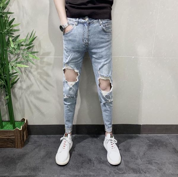 men's jeans summer 2021 fashion teenagers hip hop denim light blue ripped slim spirit guy tight feet pants trend beggar
men's jeans summer 2021 fashion teenagers hip hop denim light blue ripped slim spirit guy tight feet pants trend beggar