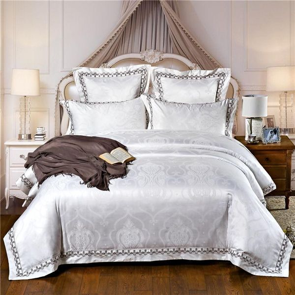 bedding sets white/gold/blue king size luxury embroidered satin cotton jacquard duvet cover bed linen sheet pillowcases
bedding sets white/gold/blue king size luxury embroidered satin cotton jacquard duvet cover bed linen sheet pillowcases