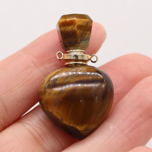 charms heart-shaped pendant natural tiger eye stone perfume bottle 23x36x11mm for jewelry making charm diy necklace accessories, Bronze;silver
charms heart-shaped pendant natural tiger eye stone perfume bottle 23x36x11mm for jewelry making charm diy necklace accessories, Bronze;silver