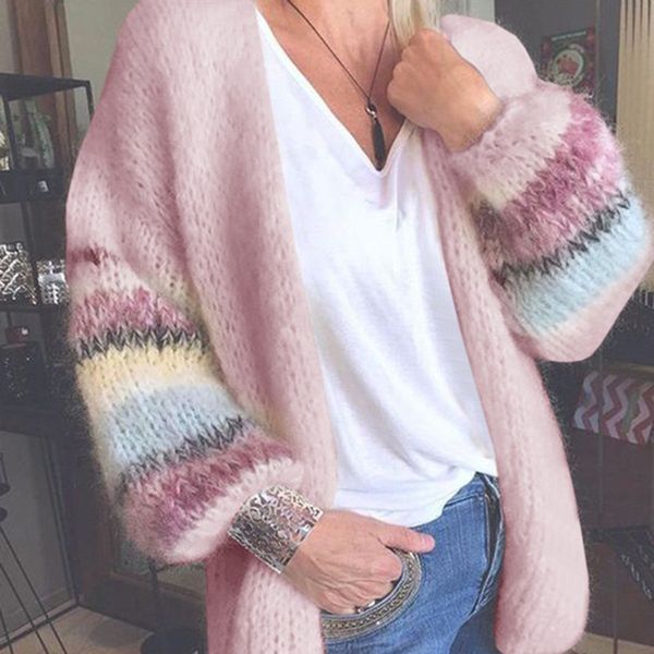 women's cardigan rainbow color block basic casual long-sleeved loose sweater cardigan autumn and winter yellow holiday, White;black
women's cardigan rainbow color block basic casual long-sleeved loose sweater cardigan autumn and winter yellow holiday, White;black