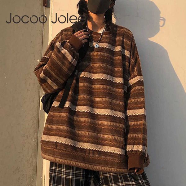 pullovers women oversize bf couples japanese striped knit sweater hip hop female winter fashion retro daily clothing 210619, White;black 
pullovers women oversize bf couples japanese striped knit sweater hip hop female winter fashion retro daily clothing 210619, White;black