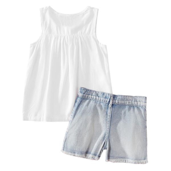 clothing sets born summer little girl baby clothes vest shorts suit fashion solid color and ripped denim short pants button sleeveless, White
clothing sets born summer little girl baby clothes vest shorts suit fashion solid color and ripped denim short pants button sleeveless, White