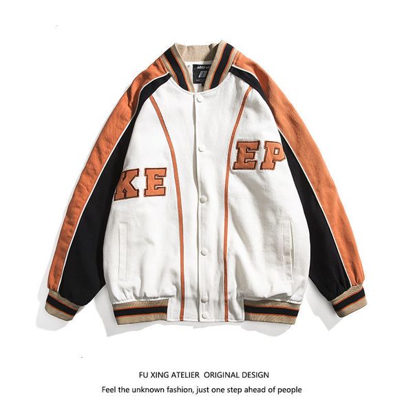 men's jackets contrasting color stitching baseball uniform jacket male trend american streetwear youth casual embroidered bomber, Black;brown
men's jackets contrasting color stitching baseball uniform jacket male trend american streetwear youth casual embroidered bomber, Black;brown