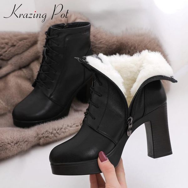 boots krazing pot snow real cow leather wool keep warm round toe super high heel zipper nightclub pretty girls ankle l081, Black
boots krazing pot snow real cow leather wool keep warm round toe super high heel zipper nightclub pretty girls ankle l081, Black