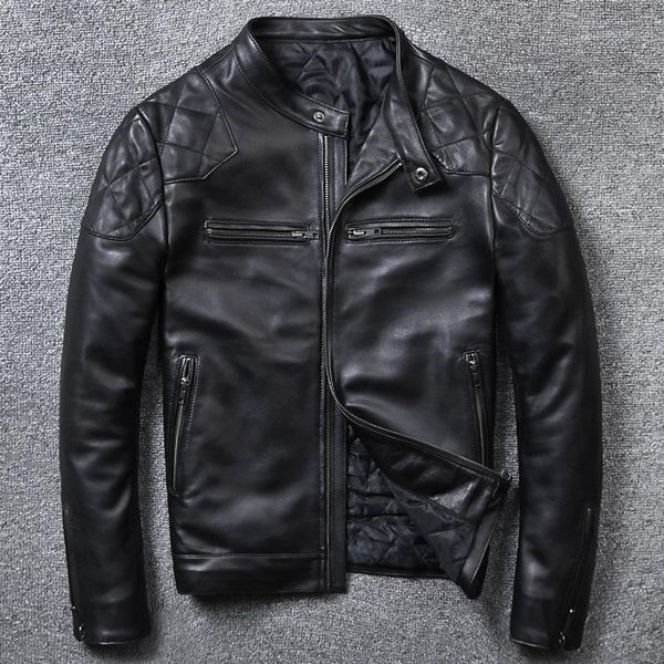 genuine leather jacket men's sheepskin thick short slim fashion motorcycle & faux, Black
genuine leather jacket men's sheepskin thick short slim fashion motorcycle & faux, Black