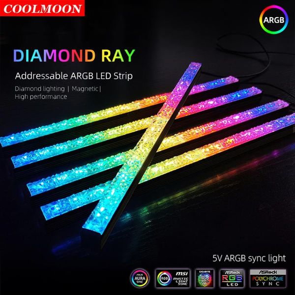 coolmoon diamond style 28cm rgb led strip light pc computer case 5v 3pin/small 4pin mainboard atmosphere lamp fans & coolings
coolmoon diamond style 28cm rgb led strip light pc computer case 5v 3pin/small 4pin mainboard atmosphere lamp fans & coolings