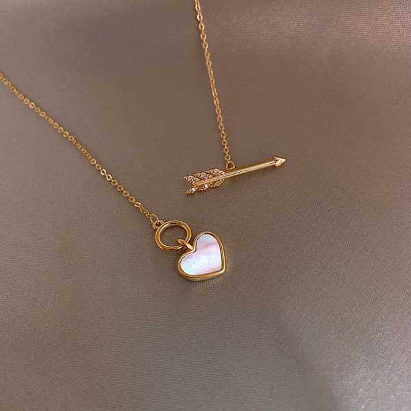 pendant necklaces korean selling fashion jewelry creative design sword shell love heart necklace elegant women clavicle, Silver
pendant necklaces korean selling fashion jewelry creative design sword shell love heart necklace elegant women clavicle, Silver