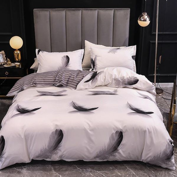 bedding sets simple set printed pillowcase duvet cover suit bed linen sheet quilt single double king size home textiles
bedding sets simple set printed pillowcase duvet cover suit bed linen sheet quilt single double king size home textiles