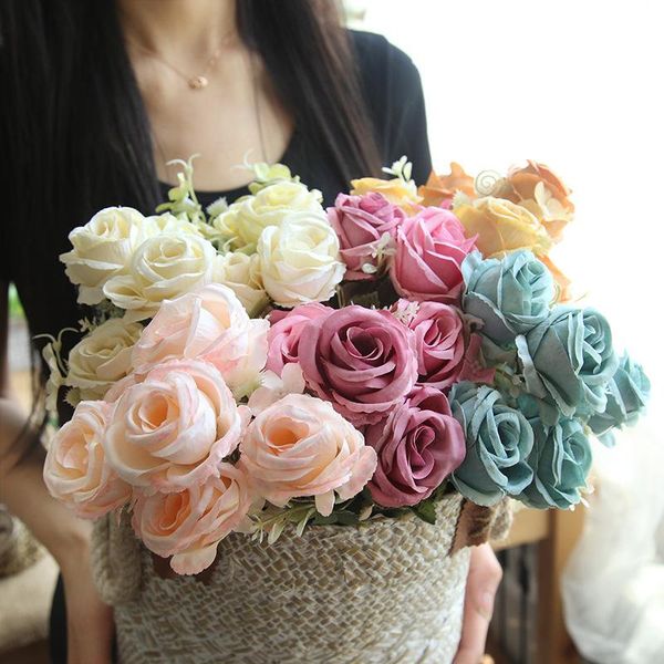 decorative flowers & wreaths a bunch artificial 6 head european style rose bouquet home decoration wedding holding fake q88
decorative flowers & wreaths a bunch artificial 6 head european style rose bouquet home decoration wedding holding fake q88