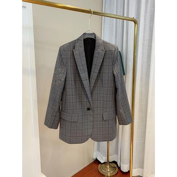 women's suits & blazers autumn 2021 houndstooth suit coat rhinestone one button gray notched long sleeve slim ol blazer outwear, White;black
women's suits & blazers autumn 2021 houndstooth suit coat rhinestone one button gray notched long sleeve slim ol blazer outwear, White;black