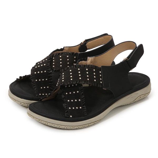 sandals european beauty summer open-toed ladies rhinestone flat fashion plus size casual, Black
sandals european beauty summer open-toed ladies rhinestone flat fashion plus size casual, Black