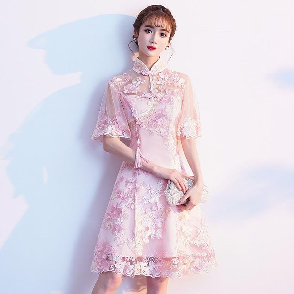 ethnic clothing women vintage chinese traditional dress pink mandarin collar cheongsam lace floral embroidery qipao party oriental, Red
ethnic clothing women vintage chinese traditional dress pink mandarin collar cheongsam lace floral embroidery qipao party oriental, Red
