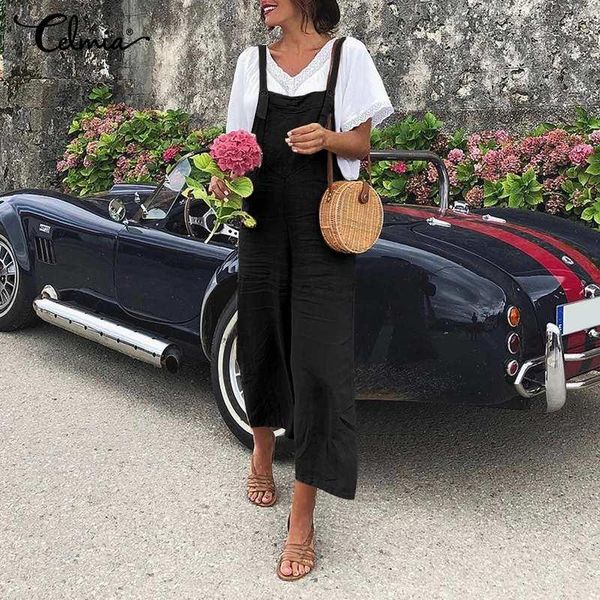 women's jumpsuits & rompers 2021 summer celmia women sleeveless wide leg jumpsuitsvintage bib dungarees casual solid straps plus size o, Black;white
women's jumpsuits & rompers 2021 summer celmia women sleeveless wide leg jumpsuitsvintage bib dungarees casual solid straps plus size o, Black;white