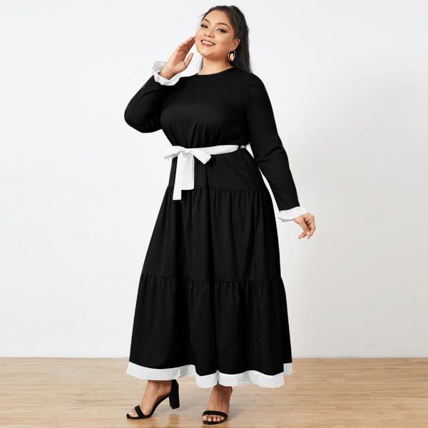 plus size dresses 2022 women fashion dress robe spring kaftan lace up maxi vestidos casual solid long sleeve oneck chic sundress, Black
plus size dresses 2022 women fashion dress robe spring kaftan lace up maxi vestidos casual solid long sleeve oneck chic sundress, Black