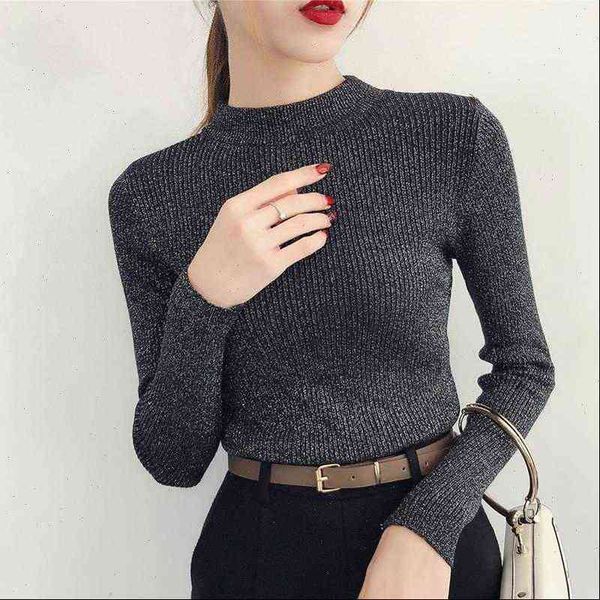 womens sweater long sleeve women shiny autumn winter pullover korean style knitted turtleneck woman basic sweaters femme, White;black
womens sweater long sleeve women shiny autumn winter pullover korean style knitted turtleneck woman basic sweaters femme, White;black