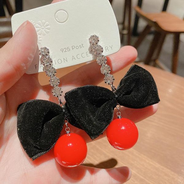 dangle & chandelier exaggerated bow earrings red bead pendant female jewelry unusual exquisite accessories 2021 trend, Silver
dangle & chandelier exaggerated bow earrings red bead pendant female jewelry unusual exquisite accessories 2021 trend, Silver