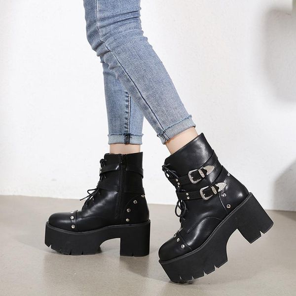 boots ladies black rivet punk platform gothic fall shoes lace up heeled ankle female bottes plateforme
boots ladies black rivet punk platform gothic fall shoes lace up heeled ankle female bottes plateforme