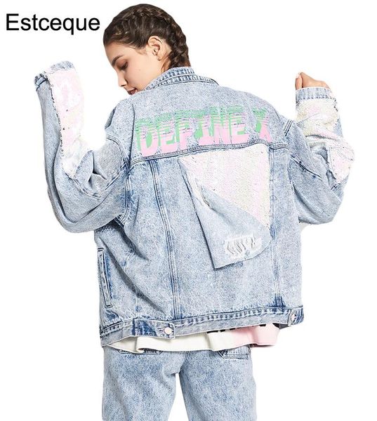 women's jackets denim jacket women spring fashionable spliced female design sequined letter print loose distressed, Black;brown
women's jackets denim jacket women spring fashionable spliced female design sequined letter print loose distressed, Black;brown