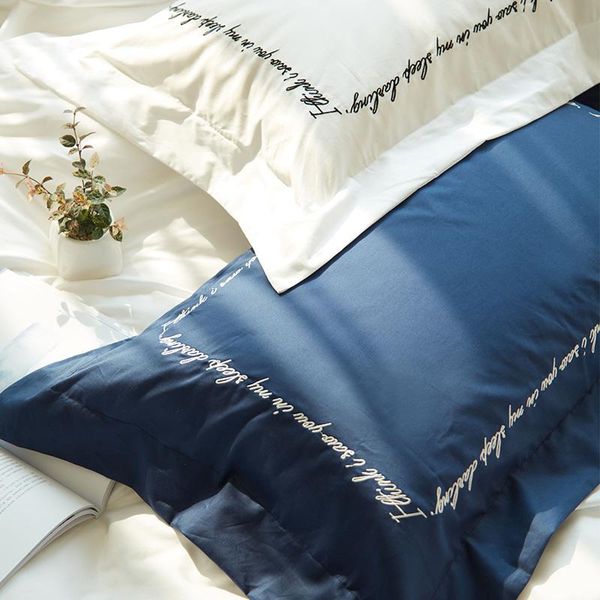 pillow case 1 pair white/deep blue bed soft pillowcase couple cover gift for him or her queen size
pillow case 1 pair white/deep blue bed soft pillowcase couple cover gift for him or her queen size