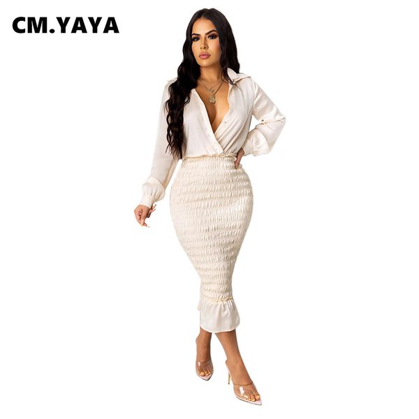 2021cm.yaya women autumn winter button up long sleeve stacked draped mermaid bodycon dress club party pencil midi dresses, Black;gray
2021cm.yaya women autumn winter button up long sleeve stacked draped mermaid bodycon dress club party pencil midi dresses, Black;gray