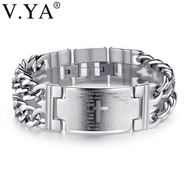 charm bracelets v.ya stainless steel cross fashion men engraved name id wide & bangles man jewelries gift, Golden;silver
charm bracelets v.ya stainless steel cross fashion men engraved name id wide & bangles man jewelries gift, Golden;silver