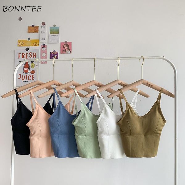 women camis solid backless secy all-match woman short with chest pad female breathable elastic korean style daily chic women's tanks &, White
women camis solid backless secy all-match woman short with chest pad female breathable elastic korean style daily chic women's tanks &, White