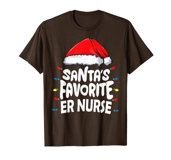 santa's favorite er nurse santa hat xmas lights nurse xmas t-shirt, White;black
santa's favorite er nurse santa hat xmas lights nurse xmas t-shirt, White;black