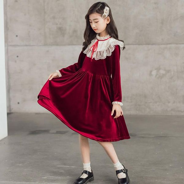 girl's dresses 8 10 years girls velvet party dress christmas year elegant lace patchwork bow black red color teen, Red;yellow
girl's dresses 8 10 years girls velvet party dress christmas year elegant lace patchwork bow black red color teen, Red;yellow