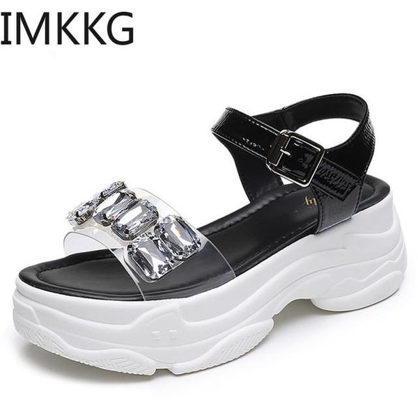 dress shoes women diamond buckle crystal sandal woman platform wedge heel transparent rhinestones sandals summer, Black
dress shoes women diamond buckle crystal sandal woman platform wedge heel transparent rhinestones sandals summer, Black