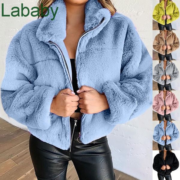 women winter coat designer autumn winter rabbit hair imitation fur zipper cardigan plush zipper stand-up collar warm coat 7 colours, Black
women winter coat designer autumn winter rabbit hair imitation fur zipper cardigan plush zipper stand-up collar warm coat 7 colours, Black