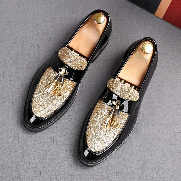 dress shoes designer british sequin tassels pointed toe flats for men wedding homecoming oxford loafers zapatos hombre, Black
dress shoes designer british sequin tassels pointed toe flats for men wedding homecoming oxford loafers zapatos hombre, Black