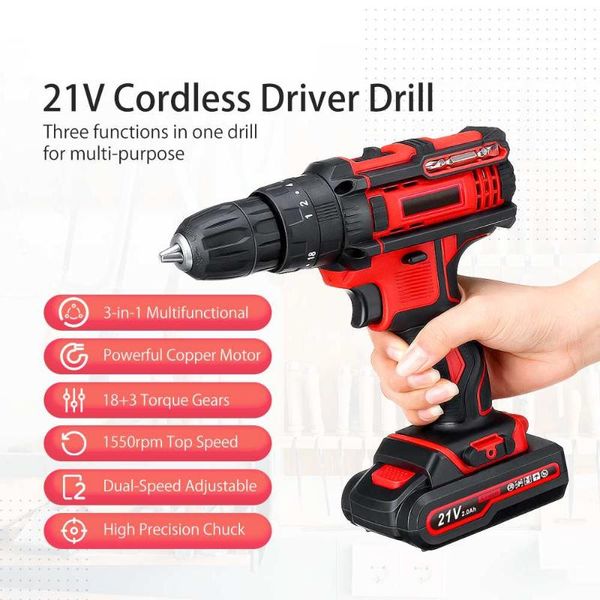 professiona electric drills 21v cordless drill screwdriver mini wireless power driver dc lithium-ion battery
professiona electric drills 21v cordless drill screwdriver mini wireless power driver dc lithium-ion battery