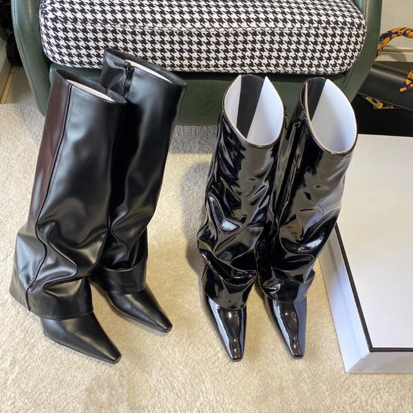 boots women wedges patent leather knee high gesigner shoes pointed toe zipper soft casual black genuine zapatillas mujer
boots women wedges patent leather knee high gesigner shoes pointed toe zipper soft casual black genuine zapatillas mujer
