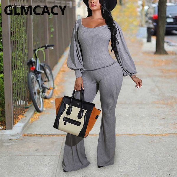 women two piece ribbed suits lantern sleeve shirt & casual loose pants set 210702, White
women two piece ribbed suits lantern sleeve shirt & casual loose pants set 210702, White