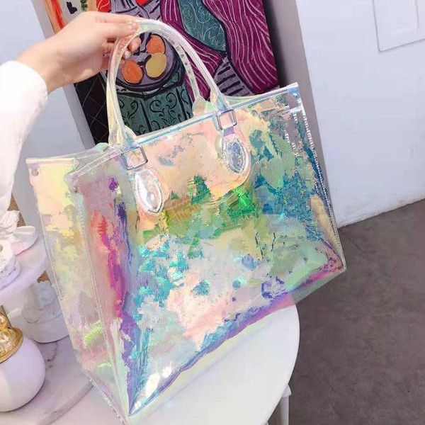 female dazzle colour transparent portable laser bag shoulder beach tote bags handbags women girls totes handbag
female dazzle colour transparent portable laser bag shoulder beach tote bags handbags women girls totes handbag