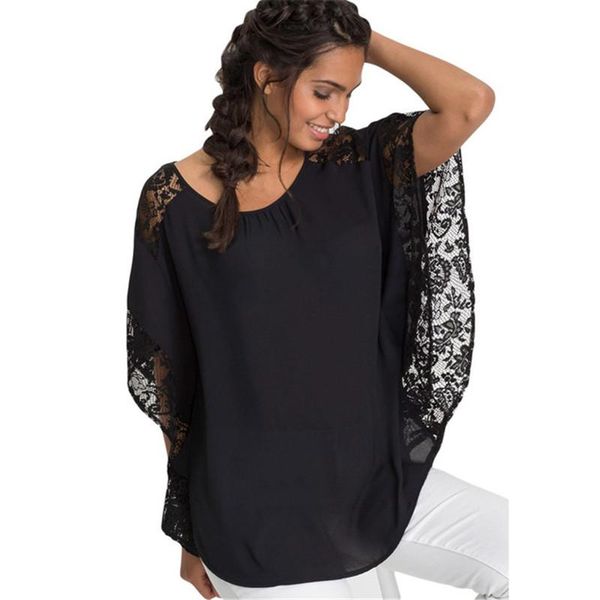 women's t-shirt arrival batwing sleeve women fashion shirts chiffon lace patchwork female summer casual clothing size s-2xl, White
women's t-shirt arrival batwing sleeve women fashion shirts chiffon lace patchwork female summer casual clothing size s-2xl, White