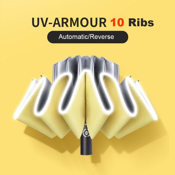 umbrellas 10 ribs windproof women's umbrella male man automatic folding inverted with reflective strip rain sun reverse
umbrellas 10 ribs windproof women's umbrella male man automatic folding inverted with reflective strip rain sun reverse