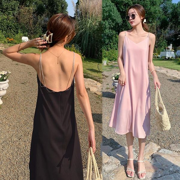 casual dresses robe midi dos nu à bretelles pour femme, tenue d'été décontractée, féerique coréenne, lune de miel, plage, vacances, soi, Black;gray
casual dresses robe midi dos nu à bretelles pour femme, tenue d'été décontractée, féerique coréenne, lune de miel, plage, vacances, soi, Black;gray