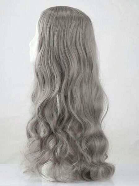 2021 new fashionable european and american grandmother gray smoke gray medium temperament long curly wig cos silver gray female lolita big w, Black
2021 new fashionable european and american grandmother gray smoke gray medium temperament long curly wig cos silver gray female lolita big w, Black