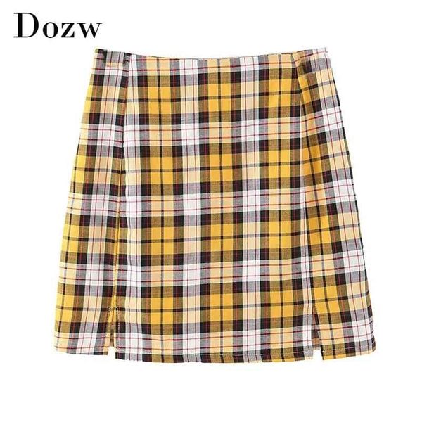 women plaid a line skirt summer pleated split casual mini back zipper bodycon female high waist bottoms faldas mujer 210515, Black
women plaid a line skirt summer pleated split casual mini back zipper bodycon female high waist bottoms faldas mujer 210515, Black