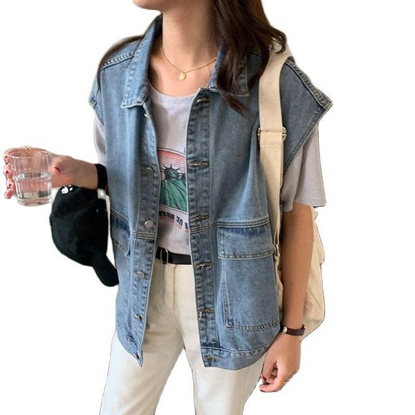 women's vests denim vest women large plus size jean waistcoat female sleeveless coats spring autumn casual streetwear jacket light blue, Black;white
women's vests denim vest women large plus size jean waistcoat female sleeveless coats spring autumn casual streetwear jacket light blue, Black;white