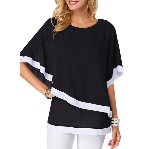 women's blouses & shirts 2021 summer women chiffon blouse shirt short sleeve office casual lady female black plue size 5xl patchwork c, White
women's blouses & shirts 2021 summer women chiffon blouse shirt short sleeve office casual lady female black plue size 5xl patchwork c, White