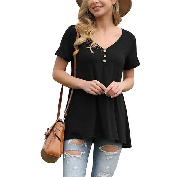 women's blouses & shirts 40# women solid color casual blouse v-nneck button short-sleeved pullover summer 2021 plus size roupas, White
women's blouses & shirts 40# women solid color casual blouse v-nneck button short-sleeved pullover summer 2021 plus size roupas, White