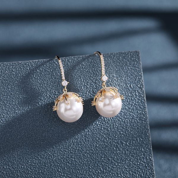 korean fashion pearl dangle & chandelier earrings brand design temperament women 18k gold plated micro inlaid zircon ear hook jewelry, Silver
korean fashion pearl dangle & chandelier earrings brand design temperament women 18k gold plated micro inlaid zircon ear hook jewelry, Silver