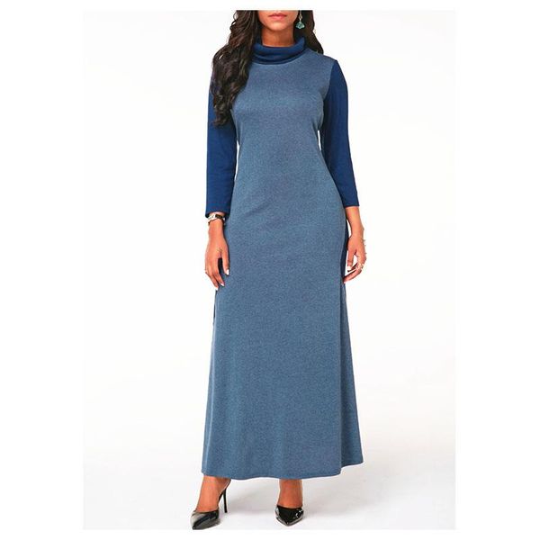 casual dresses high neck swing long dress spring high-end women's solid color sleeve maxi lady loose vestidos robe, Black;gray
casual dresses high neck swing long dress spring high-end women's solid color sleeve maxi lady loose vestidos robe, Black;gray