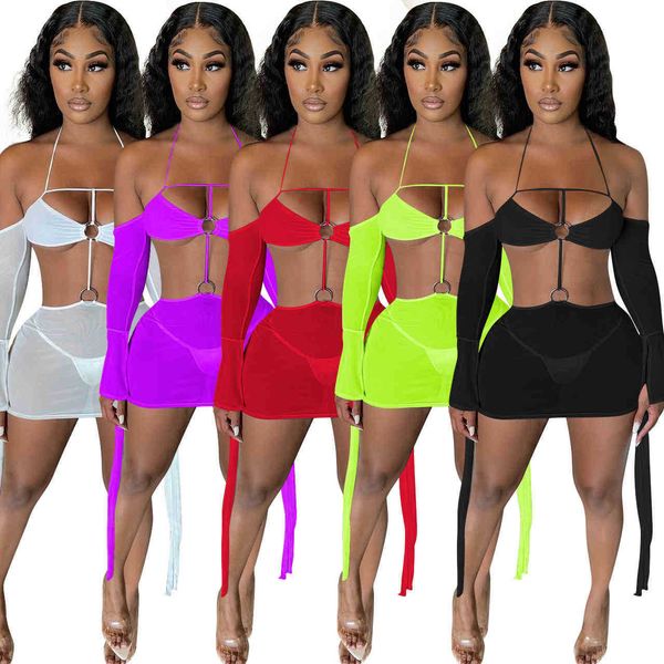 women off shoulder crop bodycon dresses summer designer fashion multicolor suspender neck mesh dress long sleeve mini skirt, Black;gray
women off shoulder crop bodycon dresses summer designer fashion multicolor suspender neck mesh dress long sleeve mini skirt, Black;gray