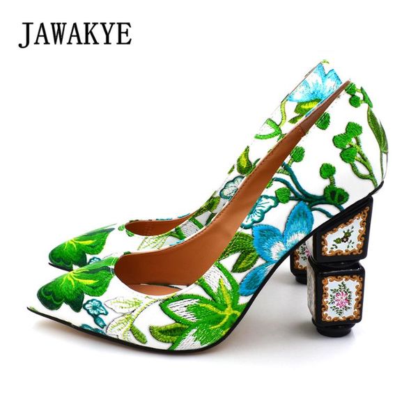 green flower embroider wedding party shoes woman chunky high heels sheepskin genuine leather cm heel runway women pumps dress, Black
green flower embroider wedding party shoes woman chunky high heels sheepskin genuine leather cm heel runway women pumps dress, Black