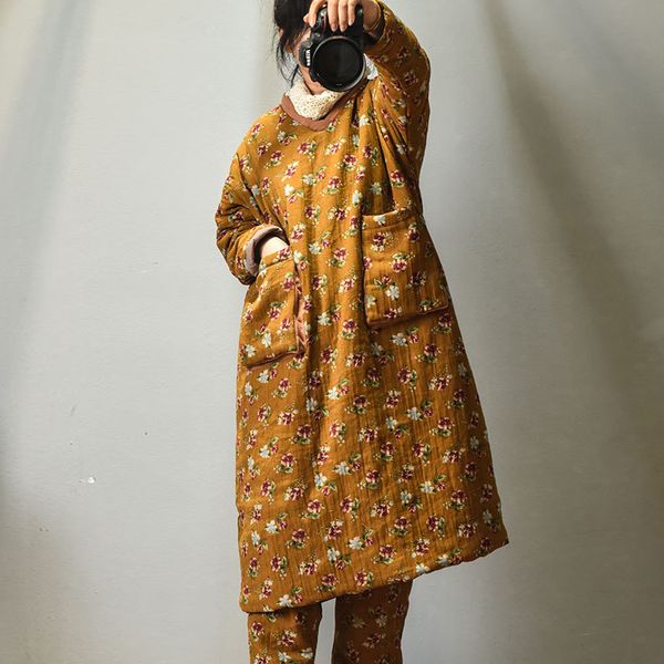 johnature women vintage print floral pullover parkas pockets v-neck long sleeve cotton linen robes winter warm long coats 210521, Black
johnature women vintage print floral pullover parkas pockets v-neck long sleeve cotton linen robes winter warm long coats 210521, Black